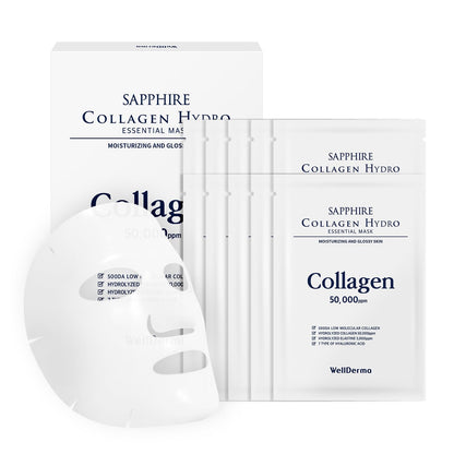 Sapphire Collagen Hydro Essential Mask 10 Sheets Skin Soothing Calming